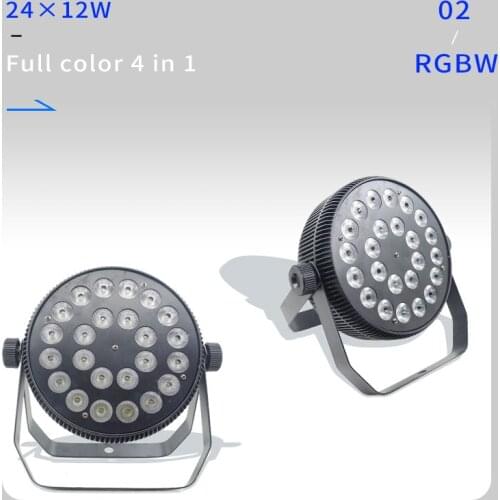 2pcs/lots 24x12W RGBW 4in1 Par Led Flat Led Par Can Light 24*12W Stage Staining Lighting for Party KTV Disco DJ