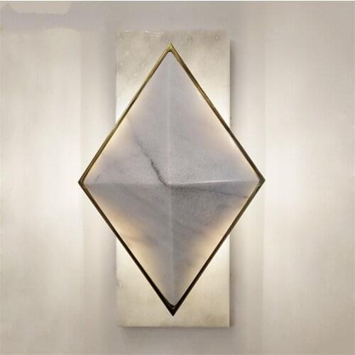 Post Modern Diamond Wall Lamps Cloud Stone Marble Villa Living Room Bedroom Luxury Corridor Hotel Wall Lights Luxury Fixtures