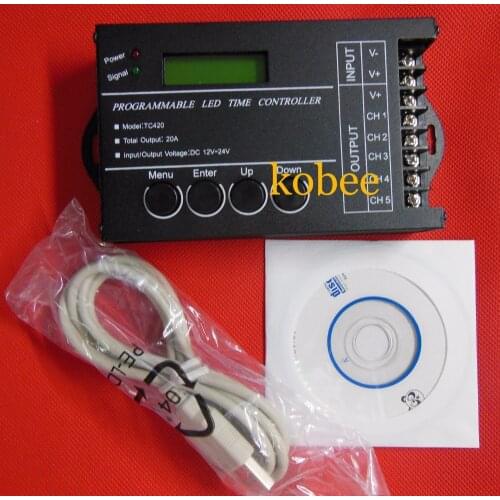 Time programable RGB LED Controller Dimmer TC420 DC12V/24V 5Channel Total Output 20A Common Anode Programmable
