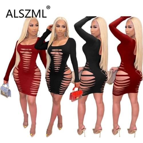 Simple Pure Color Strapless Sleeveless Hole Special Design Skinny Mini Dress Sexy Tight Club Party Dress
