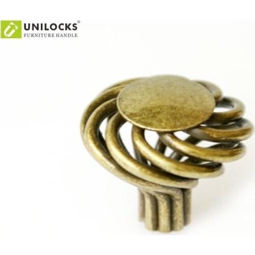 Birdcage Kitchen Handle Pull Knob Antique Brass Finish MP33Q-AB