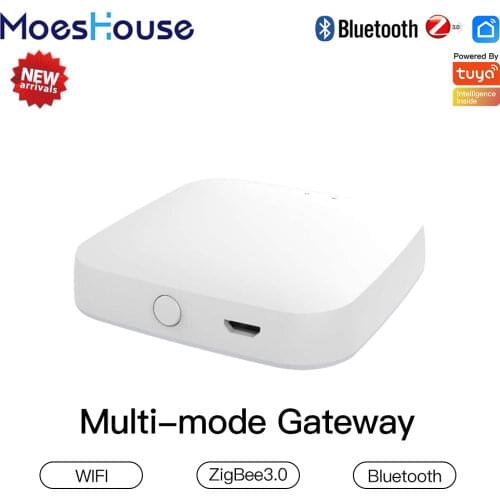 MoesHouse Multi-mode Smart Gateway ZigBee WiFi Bluetooth Mesh Hub Work with Tuya Smart App Voice Control via Alexa Google Home