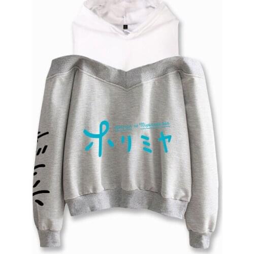 Manga horimiya Off-shoulder Hoodies Sweatshirt Coats Women Casual Autumn Pullovers Sweatshirt