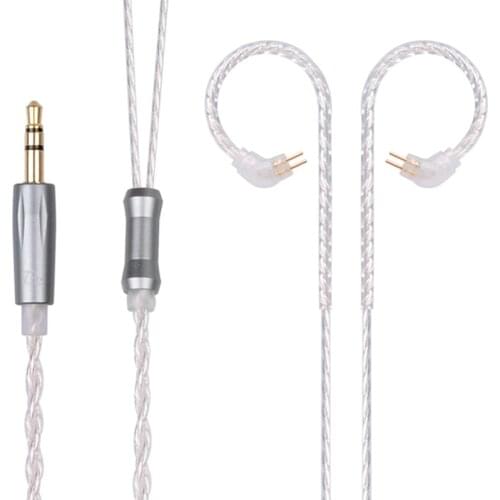 TRN V10 Replacement Cable 2Pin Upgraded Plated Silver Cable Use For TRN V10 TRN V20/V60 ZS10/ZS6/ZST/ZSR/ZSA/ES4 RT-1 Universal