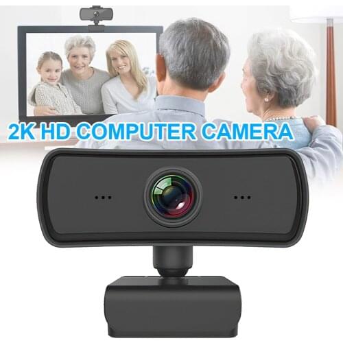 USB Full HD Webcam 2K Auto Focus Web Camera with Microphone Rotatable Cameras for PC Laptop Video Live Streaming Conference