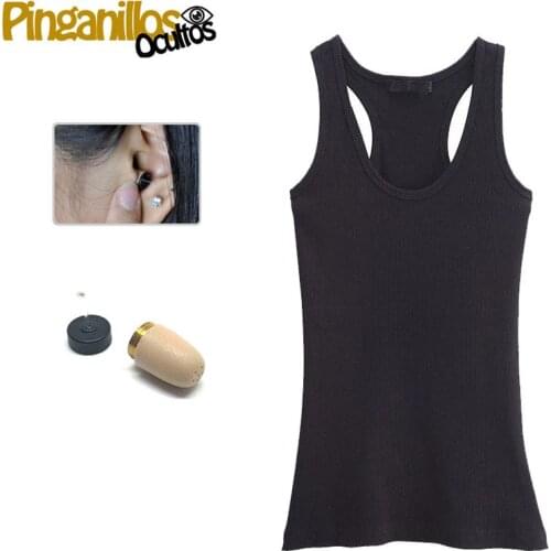 VIP Pro Supermini Bluetooth headset with microphone in T-shirt, invisible wireless Mini headphones