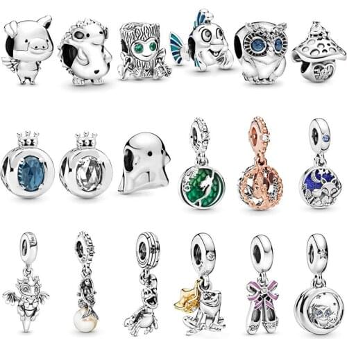 2020 Autumn Series High Quality S925 Sterling Silver New Owl Leaf Sweet Tree Charm Female Original DIY Bracelet Luxury Jewelry