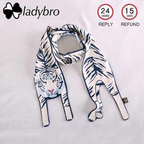 Ladybro Women Scarf Chiffon Infinity Hijab Female Head Scarf Luxury Brand Small Tie Bag Ribbons Foulard Animal Scarf For Lady