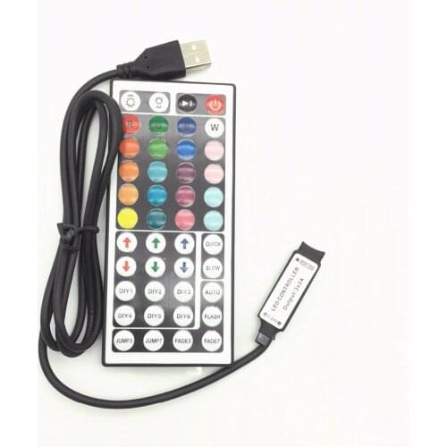 1-10PCS/Lot 44 Keys LED IR RGB Mini USB Controler For SMD 3528 5050 LED Strip LED Lights Controller IR Remote Dimmer Input