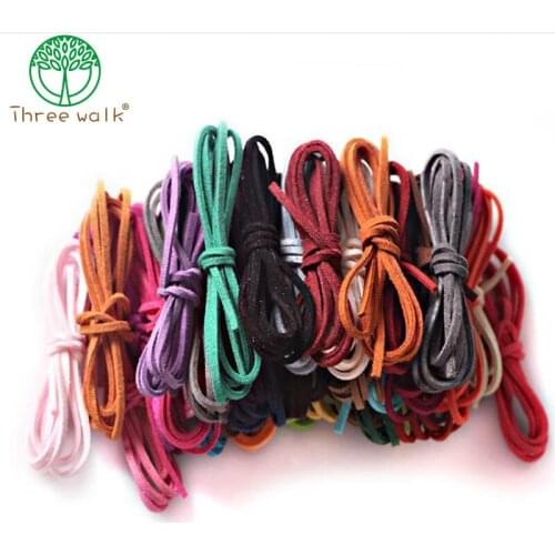 1meter/lot 3mm Suede Flat Leather Cord Bracelet Faux Velvet Cords Rope Thread String Necklace DIY Jewelry Findings