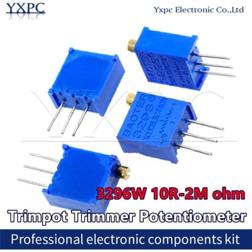 10pcs 3296 3296W Trimpot Trimmer Potentiometer 50 100 200 500 ohm 1K 2K 5K 10K 20K 50K 100K 200K 500K 1M 2M 103 100R 200R 500R