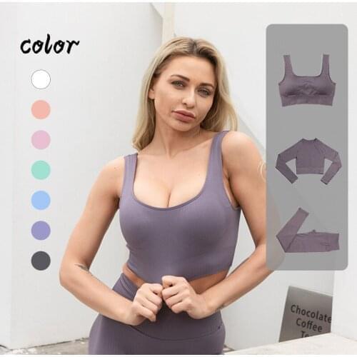 2/3pcs /Set Women Yoga Set Seamless Fitness Suit Gym Clothing Shorts Workout Crop Top High Waist Leggings Running Bra