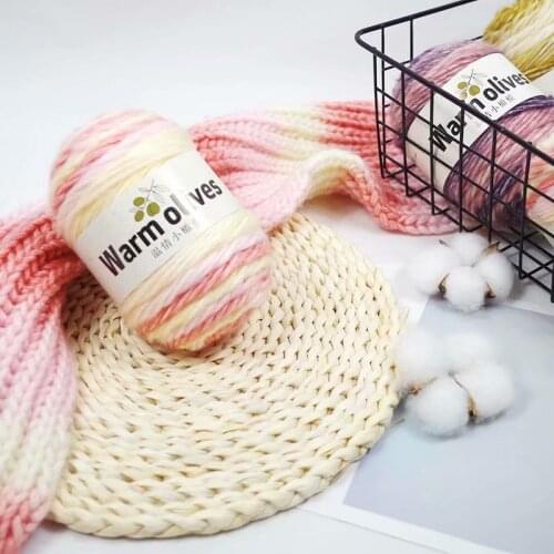 3pcs Segment Dyed Red Line Cake Line Childrens Baby Line Hand Knitted Scarf Sweater Stick Needle Line Rainbow Jewelry Wool Line