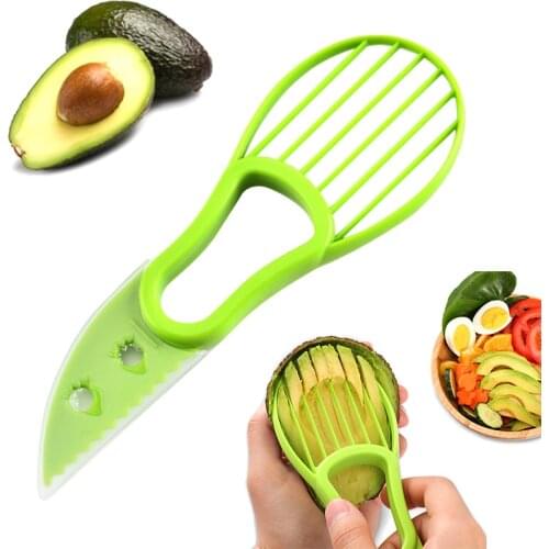 3 In 1 Avocado Slicer Shea Corer Butter Fruit Peeler Cutter Pulp Separator Multi-function Plastic Knife Kitchen Vegetable Tools