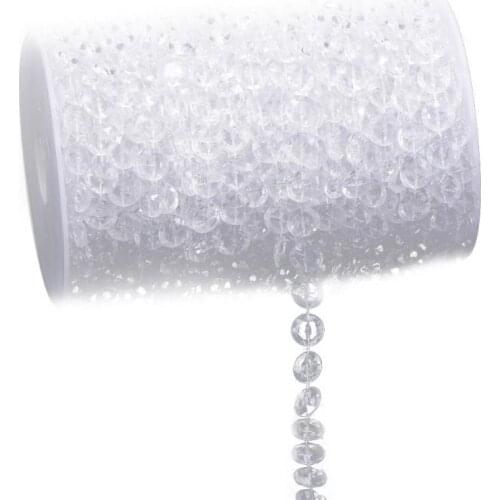 33FT Garland Diamond Acrylic Crystal Bead Curtain Wedding DIY Party Decor
