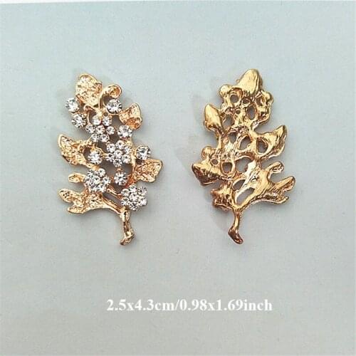 50pcs strass Crystal Stones Leaves Leaf Rhinestone Applique Flatback Accessories Hairpin Wedding Garment Decor Embellishment Art