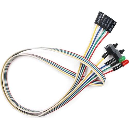 60CM Slim ATX PC Compute Motherboard Power Cable Original On/Off/Reset with LED Light PC Power Reset Switch Push Button Switch