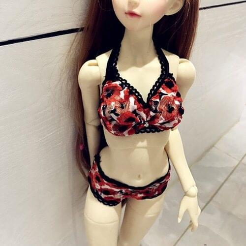 D01-P383 handmade toy 1/3 1/4 Doll Accessories BJD/Sd clothes Black orange color lace underwear set