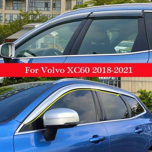Car-styling Car Awnings Shelters Window Visors Sun Rain Shield Stickers Covers Accessories Fit For Volvo XC60 18 2019 2020 2021