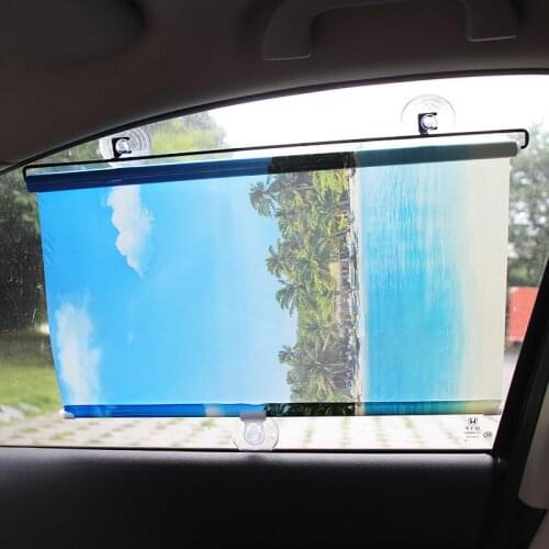 Automatic Extension Car Window Sunshade Windshield Sunshade Curtain Retractable Folding Sunshade Cover Film Curtains Anti-UV 1PC