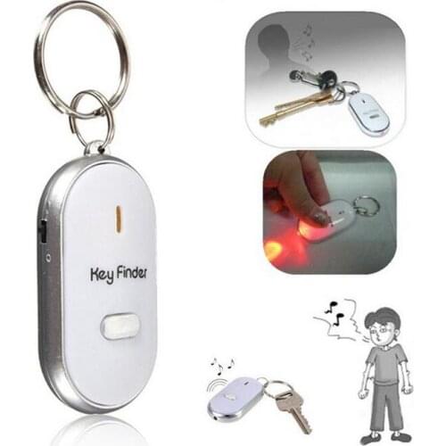 Sound Whistle Control LED Key Finder Locator Find Lost Unisex Keychain Plasic Keys Chains