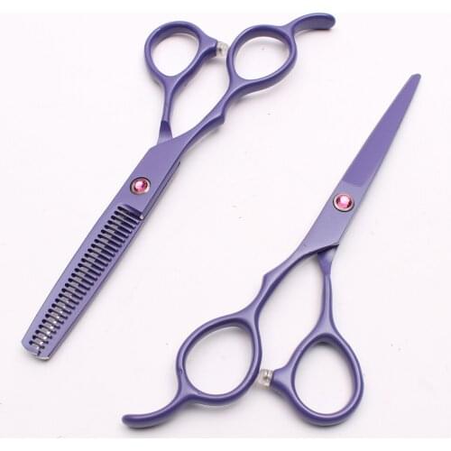 C8001 6.0" JP Steel Customized Logo Hairdressing Kit Cutting Shears Thinning Scissors Styling Tool Left-Hand Human Hair Scissors