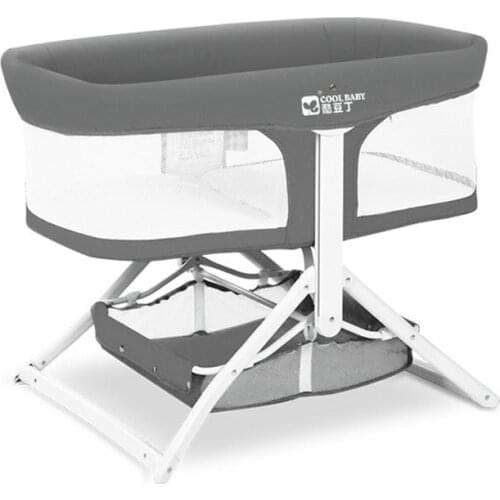 2 in 1 Baby Bassinet, Quick Foldable Travel Crib, Portable Rocking Cradle