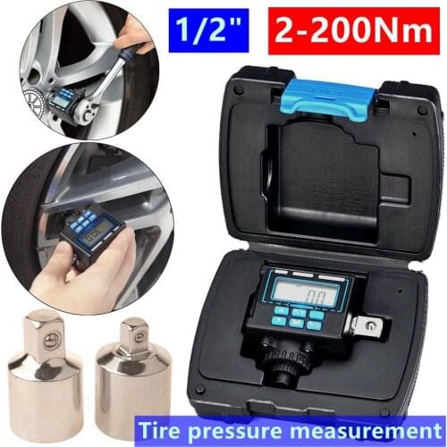0.3-200N Three-piece Digital Torque Wrench 1/2 1/4 Universal 3/8"Display Head Repair Adjustable For Bike Car