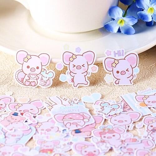 40pcs/pack creative kawaii self-made Piggy girl scrapbooking stickers /decorative sticker /DIY craft Photo album Waterproof