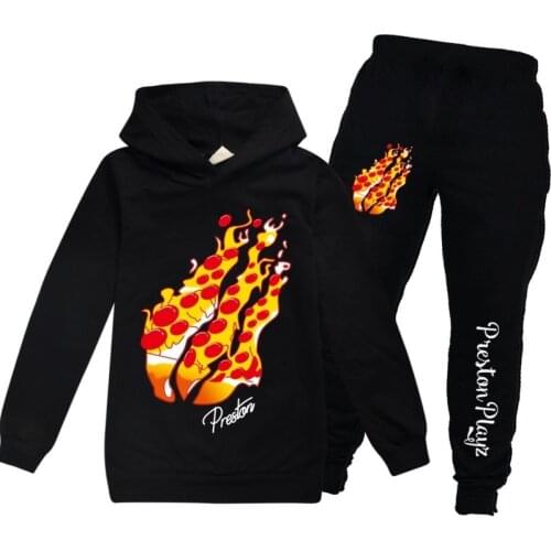 New Children PRESTONPLAYZ Shirts For Girls Spring Boys Long Sleeve 2-piece Pants T-Shirt Hoodies Hip-hop Tops Grinch Clothes