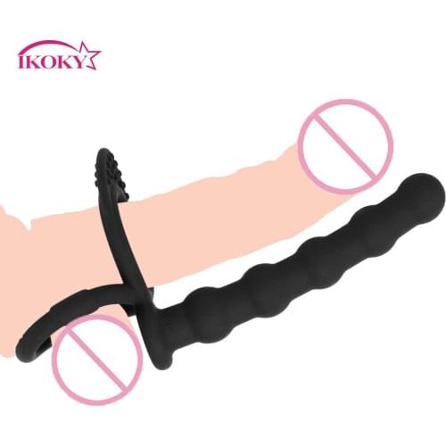 IKOKY Prostate Massage Butt Plug G Spot Wearing five-bead Anal Plug Anal Plug Sex Toys for Men Couples Cock Ring