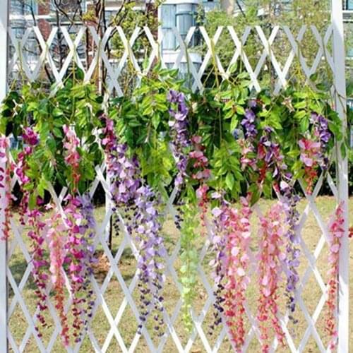 Artificial Wisteria Flowers Vine Silk Flower Wedding Garden Party Hanging Decor Artificial Plants