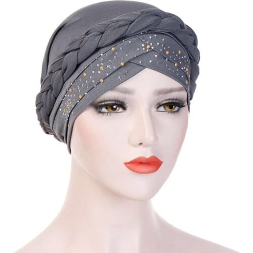 Bonnets New European And American Foreign Trade Monochrome Single Whip Point Drill Head Hat Milk Silk Indian Hat Head Hat 128