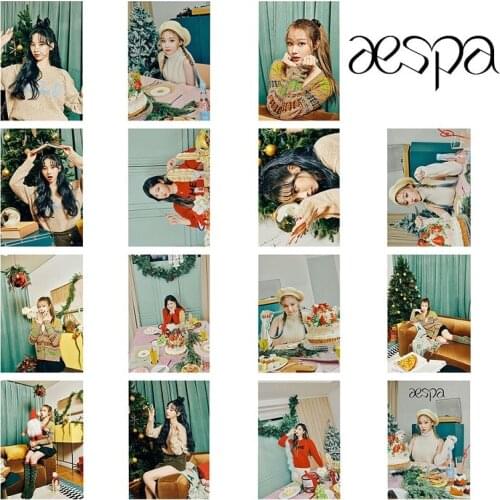 KPOP Aespa Combination Small Card LOMO Card MerrY Aespa-mas Random Small Card Postcard Photo Best Selling Star Merchandise