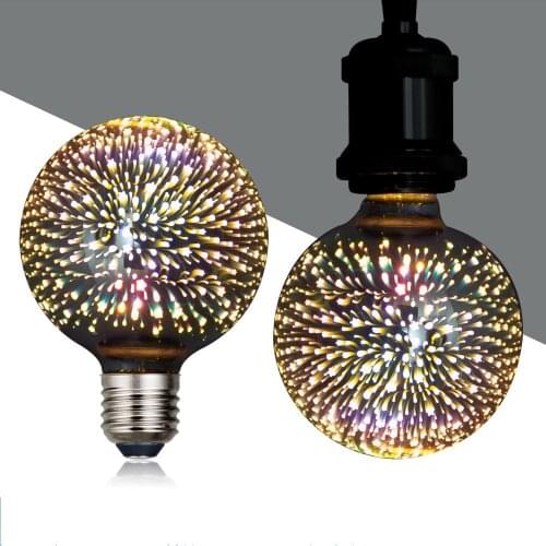 Colorful Led Bulb 3d Fireworks E27 Screw Mouth Decorative Light Source Three Dimensional Creativity Lamp Lightbulb Salutes Ball