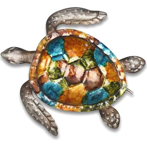 Metal Sea Turtle Beach Theme Decor Wall Art Decoration For Indoor Outdoor Bathroom Garden Show