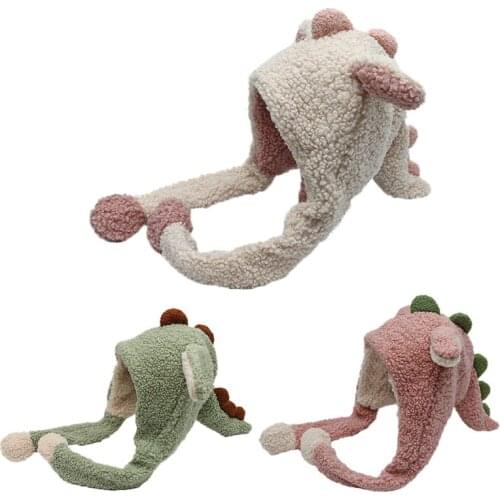 Sweet Cartoon Movable Rabbit Ear Hat Cute Winter Gift Windproof Scarf Cute Winter Thick Hoodies Scarf for Adults Kids