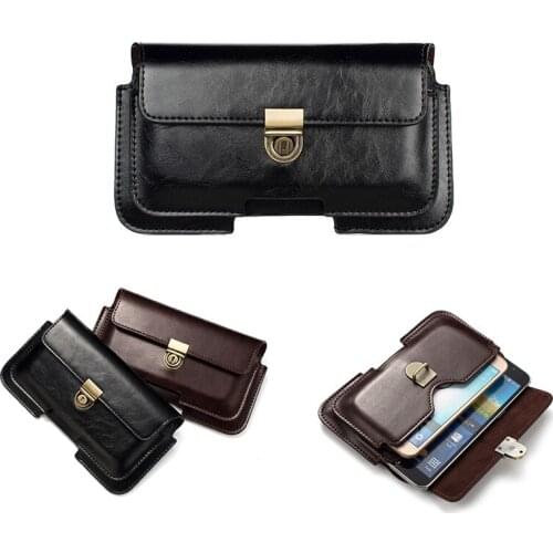 Men leather Fanny Bag Coin Purse Pocket Card Holder Cell Phone Case Cover Male Waist Belt Pack Money Bag for iphone 6 7 8 plus x