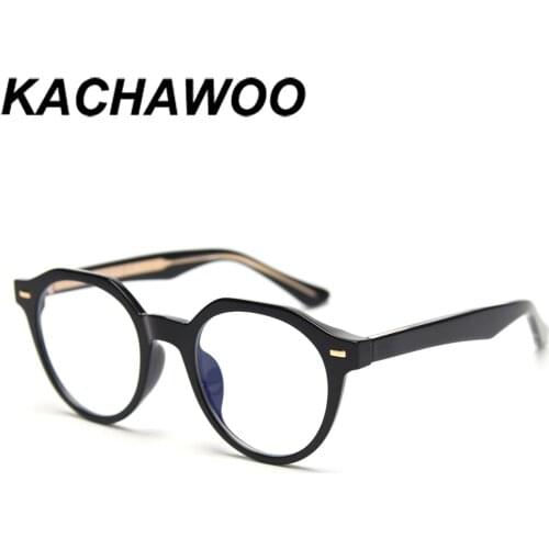 Kachawoo mens retro glasses optical women TR90 transparent black myopia glasses frame acetate fashion Korean winter gift
