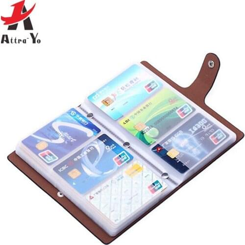 ATTRA-YO Card Holder brand High Quality women&men cards bags name ID Business Leather 96 Bank credit Card Case new LM4247ay2