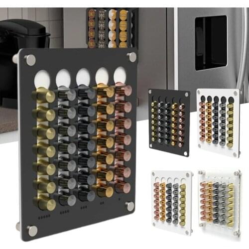 Nespresso Coffee Capsule Holder Wall Mounted Coffee Pod Display Rack Coffee Pod Storage Shelves Storage 35PCS Capsule Coffeeware