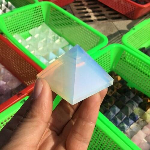 Natural Opal Crystal Stone Healing Pyramid Decoration