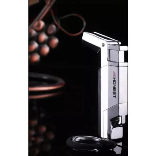 Original Honest Creative personalized gas gas cigar lighter anti - wind spray gun outdoor barbecue cigarette lighter box