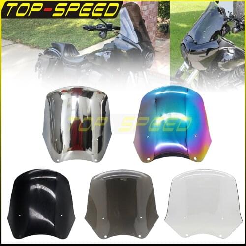5 Colors 15" Windscreen Front Fairing Headlight Windshield Replace Wind Screen for Harley Dyna Street Bob Low Rider Softail FXR