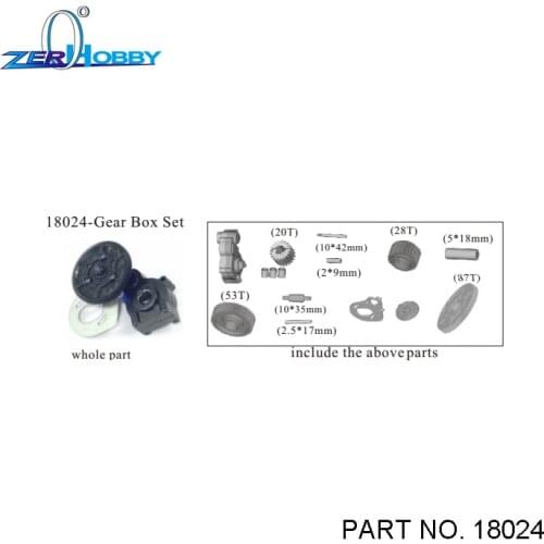 Hsp Racing RC Remote Control Car Parts 18024 Gear Box Set for HSP 94180 94180T2 1/10 Climber 4X4 Rock Crawler