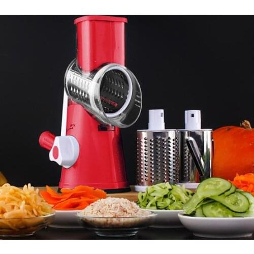 3-in-1 Manual Vegetable Cutter Slicer Kitchen Accessories Multifunctional Round Mandoline Slicer Potato Cheese Kitchen Gadgets