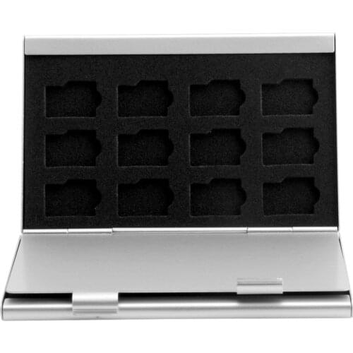 Silver Aluminum Memory Card Storage Case Box Holder For 24 TF Micro SD Cards C26