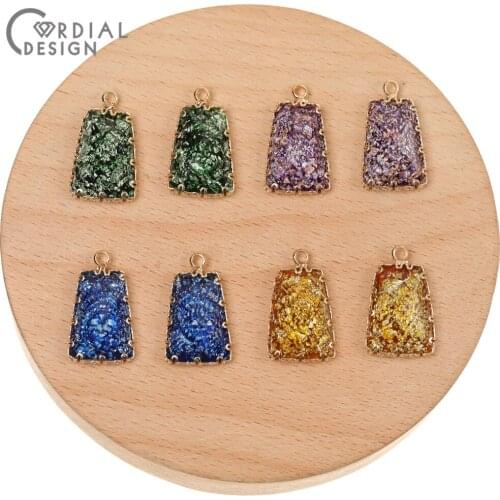 Cordial Design 50Pcs 13*22MM Charms/Jewelry Accessories/Marble Effect/Trapezoid Shape/Hand Made/Earring Findings/DIY Pendant