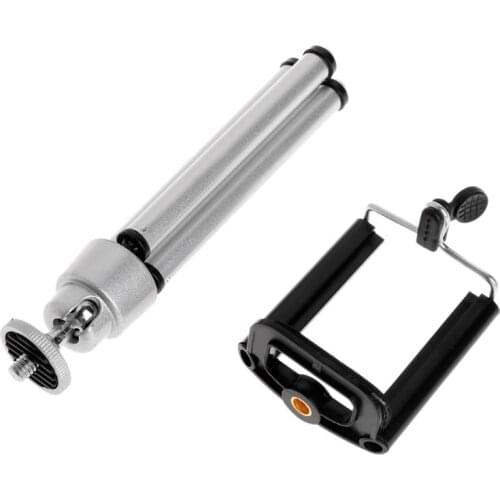 Tripod Stand With Clip Rotary Aluminium Alloy Holder For Phone Level Digital SLR Camera