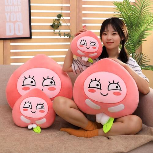 Cute Peach Plush Dolls Toys Gift Stuffed Soft Doll Cushion Sofa Pillow Gifts Xmas Gift Party Decor